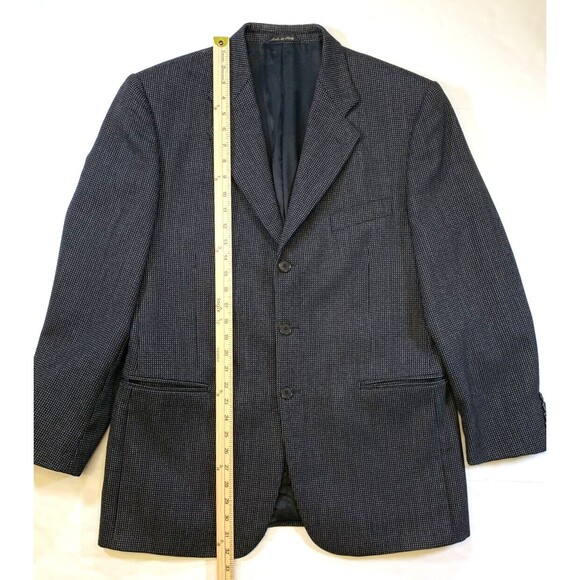 Paolo Vista Wool Blazer Mens 40R Tweed Micro Check Jacket Sportcoat - Picture 5 of 11